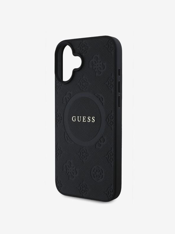 Guess Guess Sáfrányos pünkösdi bélyeg MagSafe hátlap iPhone 16 készülékhez Fekete