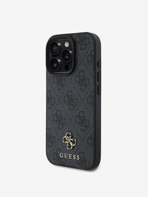 Guess Guess PU 4G kis fém logós MagSafe hátlap iPhone 16 Pro Max-hoz szürke