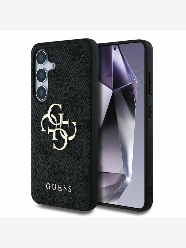 Guess PU 4G Metal Logo Zadní Kryt pro Samsung Galaxy S25+ Grey Telefontok