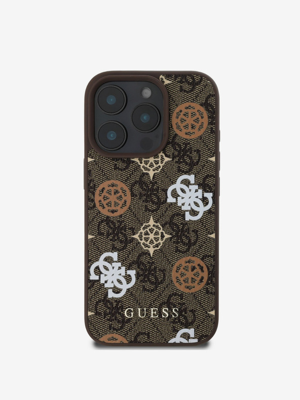 Guess Guess PU 4G bazsarózsa MagSafe hátlap iPhone 16 Pro Max készülékhez Barna
