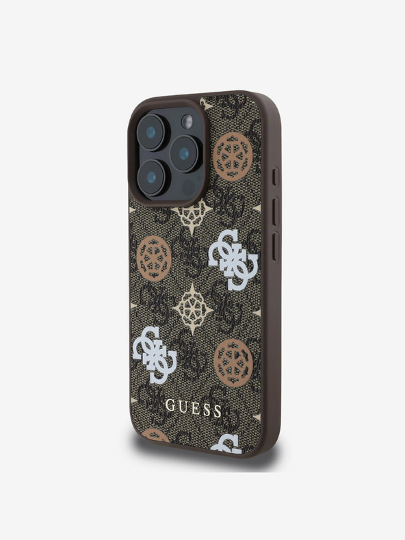 Guess Guess PU 4G bazsarózsa MagSafe hátlap iPhone 16 Pro Max készülékhez Barna