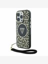Guess Guess IML Leopárd háromszög logós hevederes MagSafe hátlapi borító iPhone 16 Pro Max Brown készülékhez