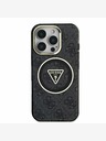 Guess Guess IML 4G csillogó és háromszög logóval ellátott MagSafe hátlap iPhone 16 Pro Max-hoz Fekete