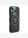 Guess Guess IML 4G csillogó és háromszög logóval ellátott MagSafe hátlap iPhone 16 Pro Max-hoz Fekete