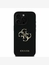Guess Guess PU szemcsés 4G fém logós fém hátlap iPhone 16 Pro Fekete