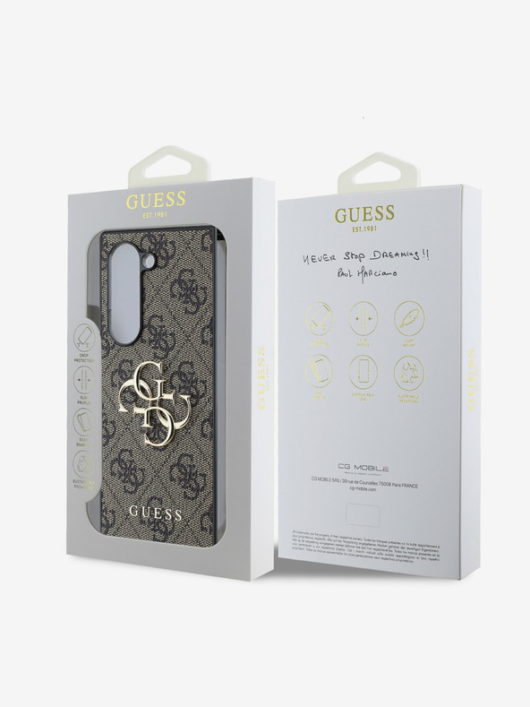 Guess Guess PU PU 4G fém logós fém hátlap Samsung Galaxy Z Fold 6 barna barna