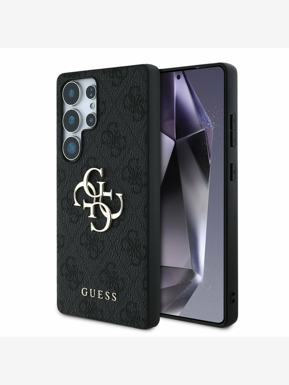 Guess PU 4G Metal Logo Zadní Kryt pro Samsung Galaxy S25 Ultra Grey Telefontok