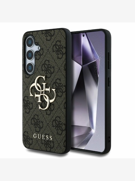 Guess Guess PU PU 4G fém logós hátlap a Samsung Galaxy S25 barna változatához