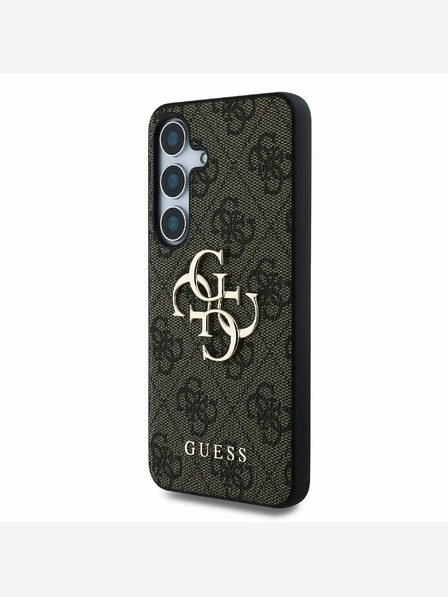 Guess Guess PU PU 4G fém logós hátlap a Samsung Galaxy S25 barna változatához