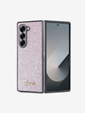 Guess Guess PC/TPU csillámpelyhek fém logós hátlap a Samsung Galaxy Z Fold 6 készülékhez Rózsaszínű
