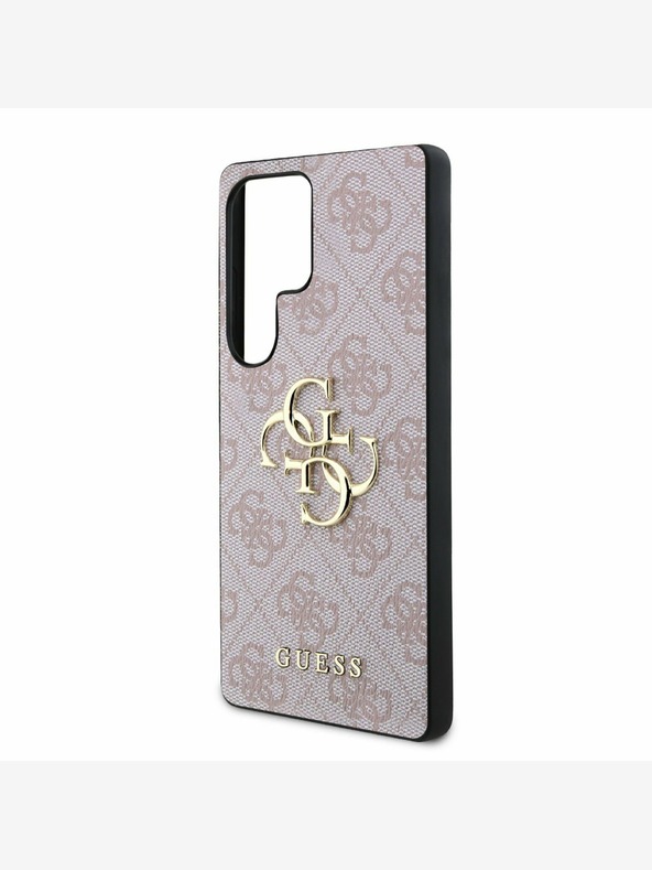 Guess Guess PU 4G fém logós hátlap Samsung Galaxy S25 Ultra rózsaszín