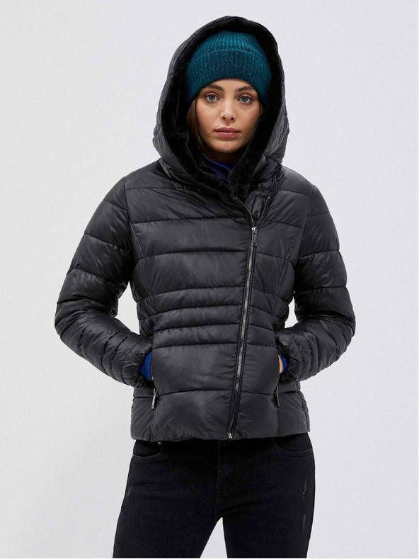 Moodo Fekete női steppelt rövid kabát Moodo