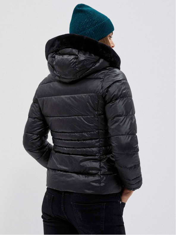 Moodo Fekete női steppelt rövid kabát Moodo