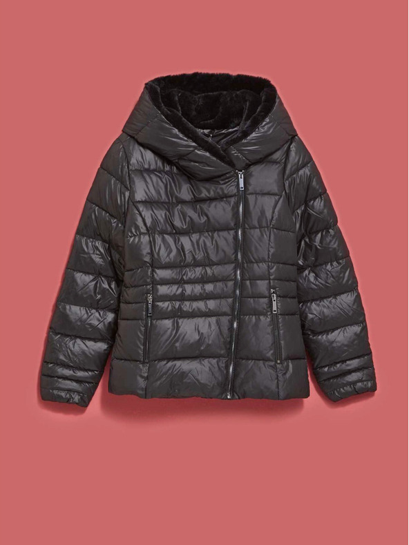 Moodo Fekete női steppelt rövid kabát Moodo