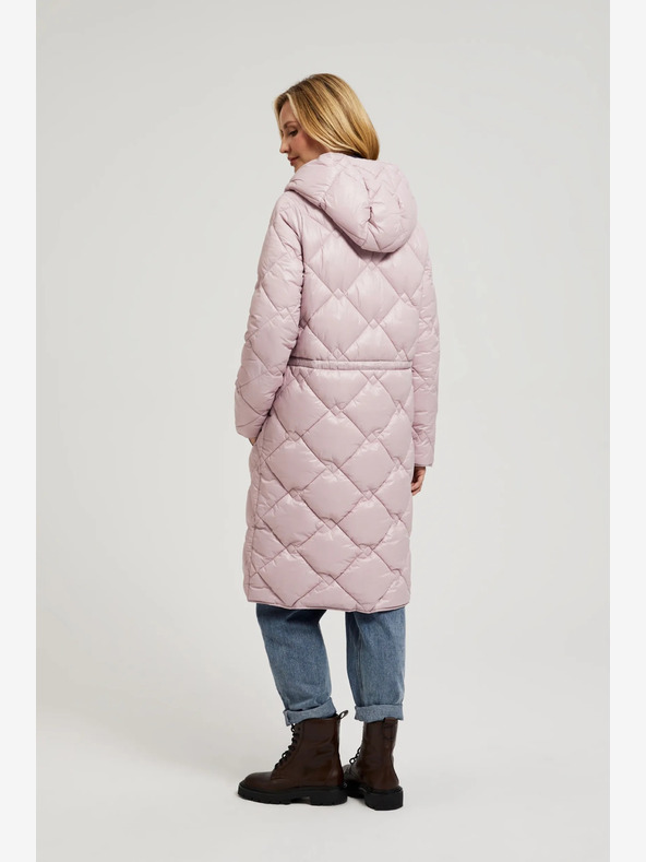 Moodo Világos rózsaszín steppelt kabát mandzsettával Moodo