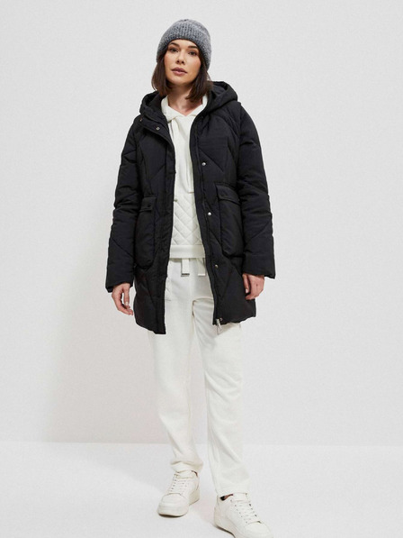 Moodo Fekete női kabát levehető ujjakkal Moodo