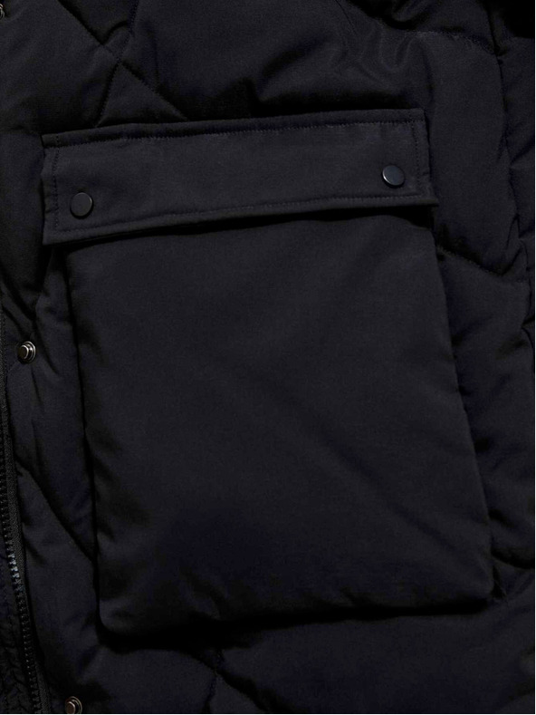 Moodo Fekete női kabát levehető ujjakkal Moodo