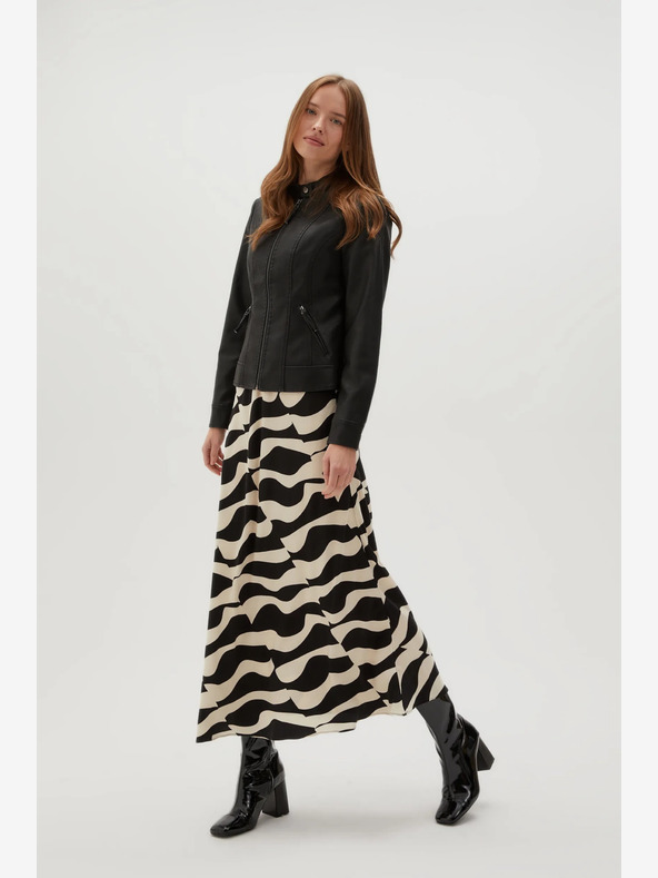 Moodo Fekete női bőrdzseki Moodo