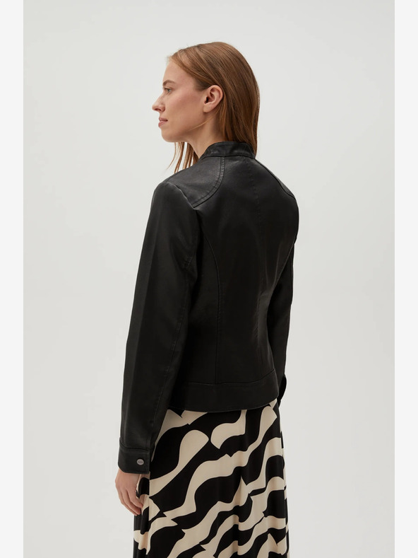 Moodo Fekete női bőrdzseki Moodo