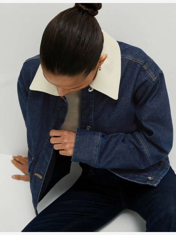 Marks & Spencer Laza, gallérral ellátott farmerdzseki Marks & Spencer tengerészkék