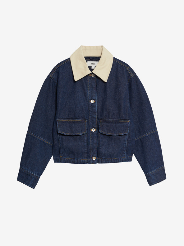 Marks & Spencer Laza, gallérral ellátott farmerdzseki Marks & Spencer tengerészkék
