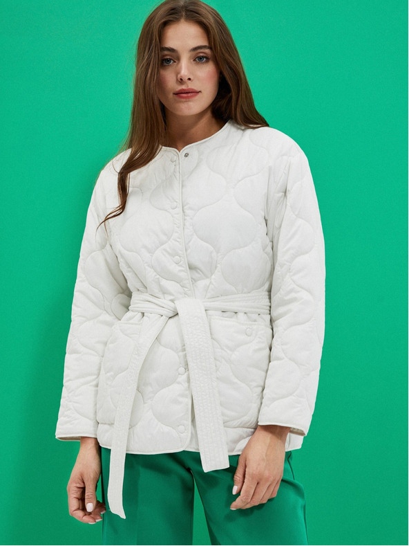 Moodo Fehér női steppelt kabát Moodo