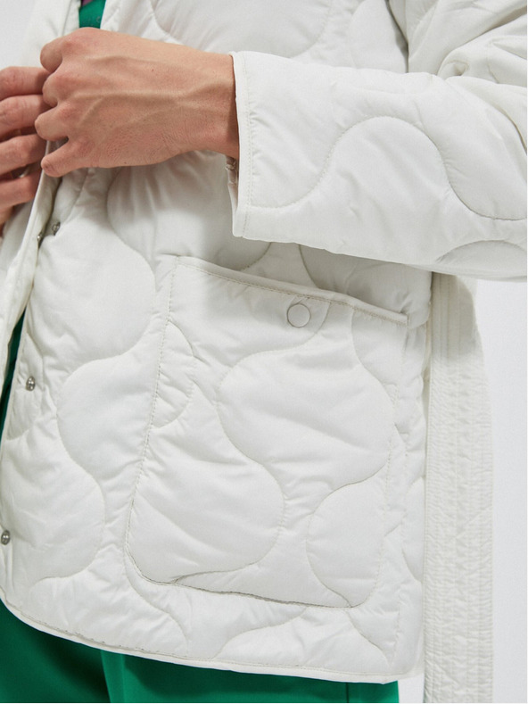 Moodo Fehér női steppelt kabát Moodo