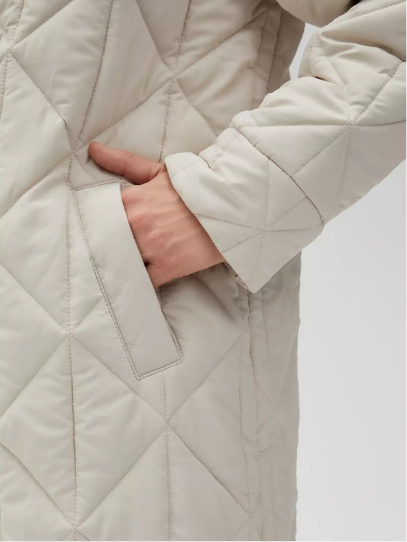 Moodo Krémszínű női steppelt kabát Moodo