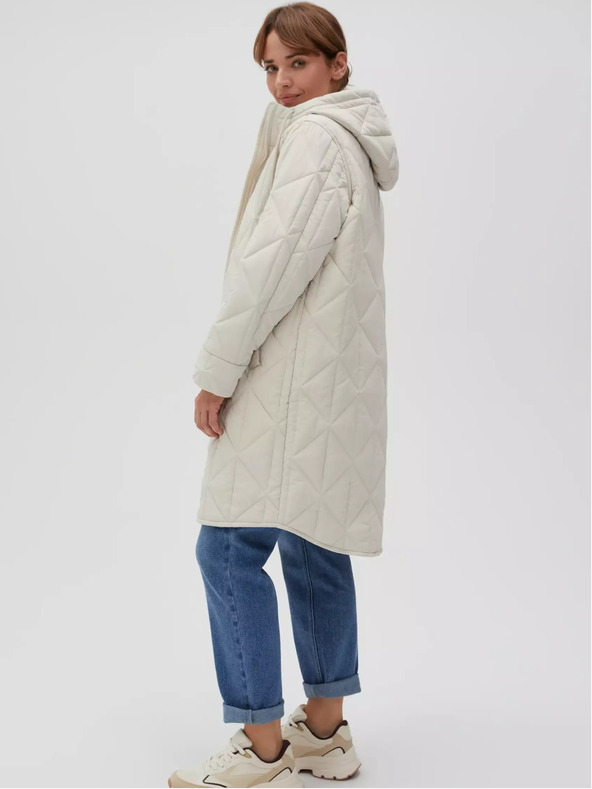 Moodo Krémszínű női steppelt kabát Moodo