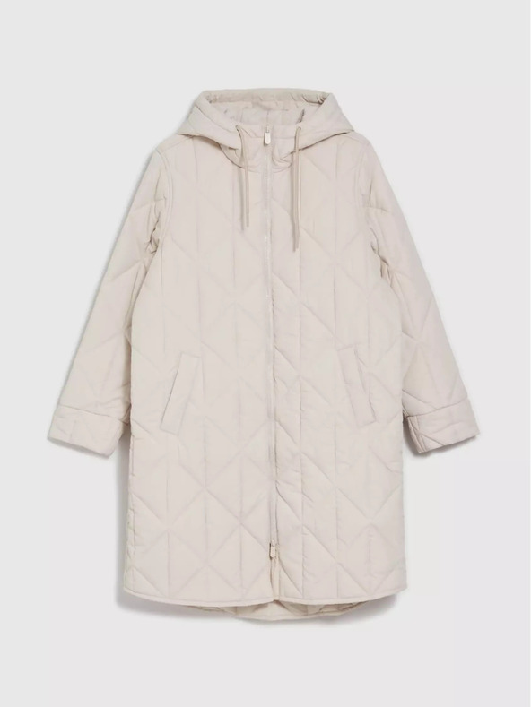 Moodo Krémszínű női steppelt kabát Moodo