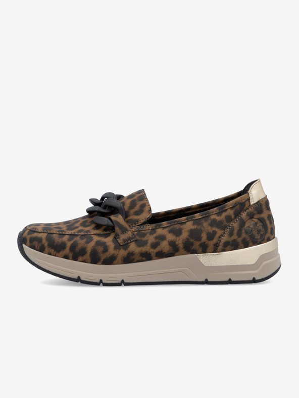 Rieker Rieker női fekete és barna mintás papucsok Rieker