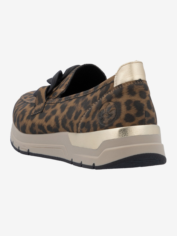 Rieker Rieker női fekete és barna mintás papucsok Rieker