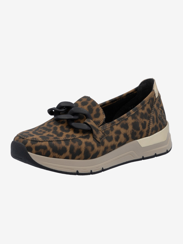 Rieker Rieker női fekete és barna mintás papucsok Rieker