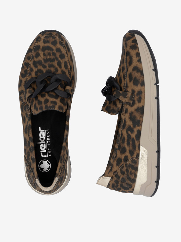 Rieker Rieker női fekete és barna mintás papucsok Rieker