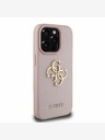 Guess Guess PU szemcsés 4G fém logós hátlap iPhone 15 Pro rózsaszínűre