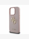 Guess Guess PU szemcsés 4G fém logós hátlap iPhone 15 Pro rózsaszínűre