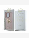 Guess Guess PU szemcsés 4G fém logós hátlap iPhone 15 Pro rózsaszínűre