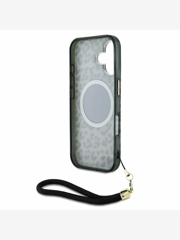 Guess Guess IML Leopárd Leopárd háromszög logós pántos MagSafe hátlap iPhone 16-hoz Barna