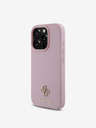 Guess Guess PU szemcsés 4G kis fém logós MagSafe hátlap iPhone 16 Pro rózsaszínű iPhone 16 Pro készülékre