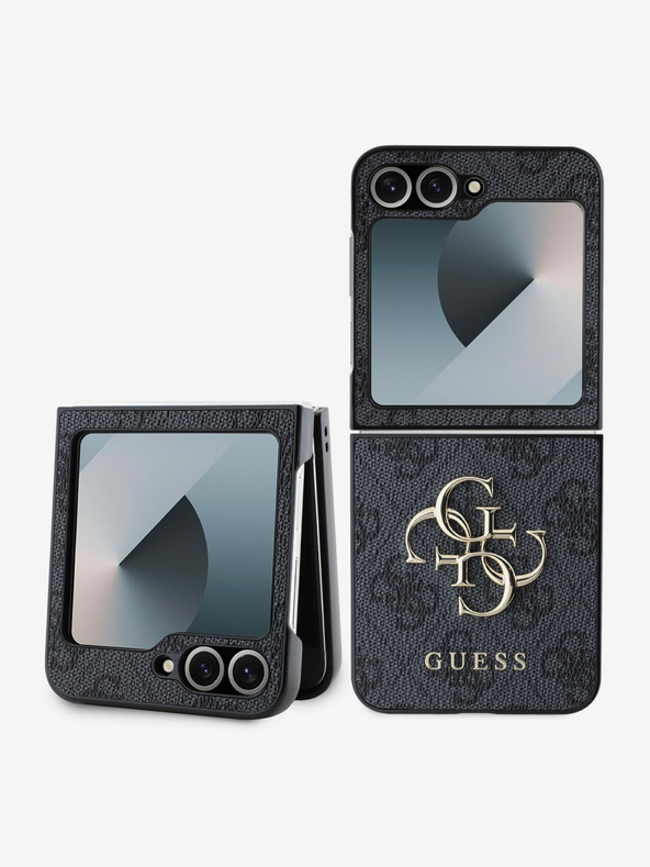 Guess Guess PU 4G fém logós hátlap Samsung Galaxy Z Flip 6 szürke szürke