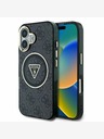 Guess Guess IML 4G csillogó és háromszög logóval ellátott MagSafe hátlap iPhone 16-hoz Fekete