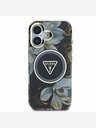 Guess Guess IML csillogó Magnólia és háromszög logós MagSafe hátlap iPhone 16-hoz Fekete
