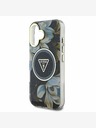 Guess Guess IML csillogó Magnólia és háromszög logós MagSafe hátlap iPhone 16-hoz Fekete