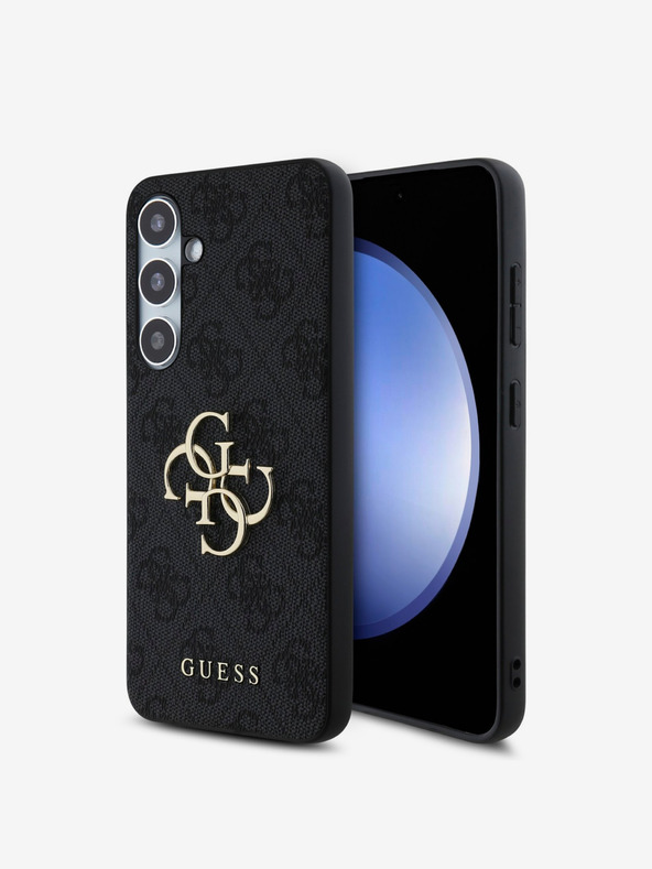 Guess Guess PU 4G fém logós hátlap Samsung Galaxy S24 FE szürke