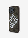 Guess Guess PU bőr 4G Big Love Logo MagSafe hátlap iPhone 16 Pro-hoz Barna Barna