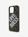 Guess Guess PU bőr 4G Big Love Logo MagSafe hátlap iPhone 16 Pro-hoz Barna Barna