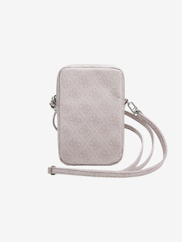 Guess PU 4G Triangle Logo Taška na Telefon se Zipem Pink Telefontok