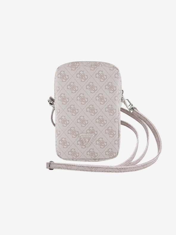 Guess PU 4G Triangle Logo Taška na Telefon se Zipem Pink Telefontok