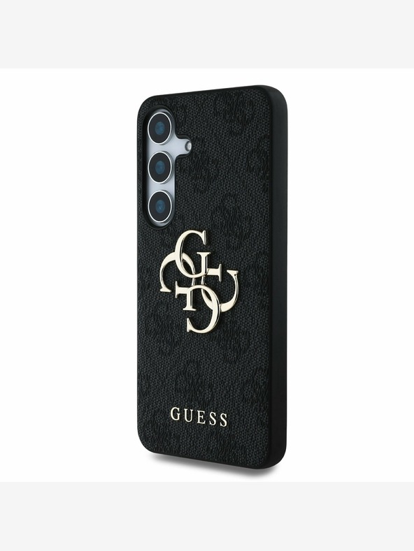 Guess PU 4G Metal Logo Zadní Kryt pro Samsung Galaxy S25 Grey Telefontok