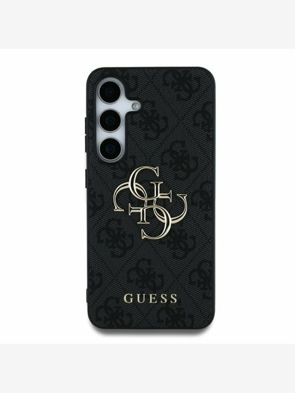 Guess PU 4G Metal Logo Zadní Kryt pro Samsung Galaxy S25 Grey Telefontok